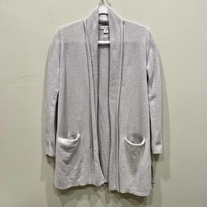 Barefoot Dreams CozyChic Lite Knit Light Gray Cardigan - Size: Medium